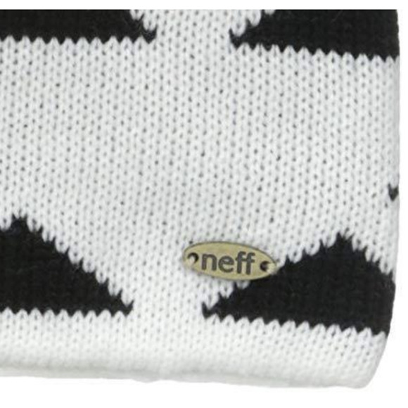 NEFF Headwear Ladies Ryder Beanie Hat Cap - One Size - Cream & Black Pyramids - Picture 2 of 3
